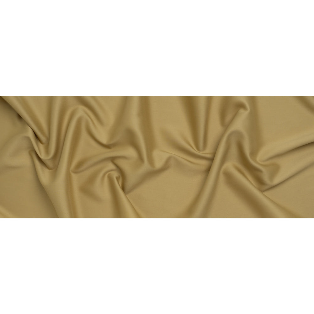 Wool and Viscose Sateen - Golden Olive - Famous Australian Designer Deadstock Wool and Viscose Sateen - Golden Olive - Famous Australian Designer Deadstock