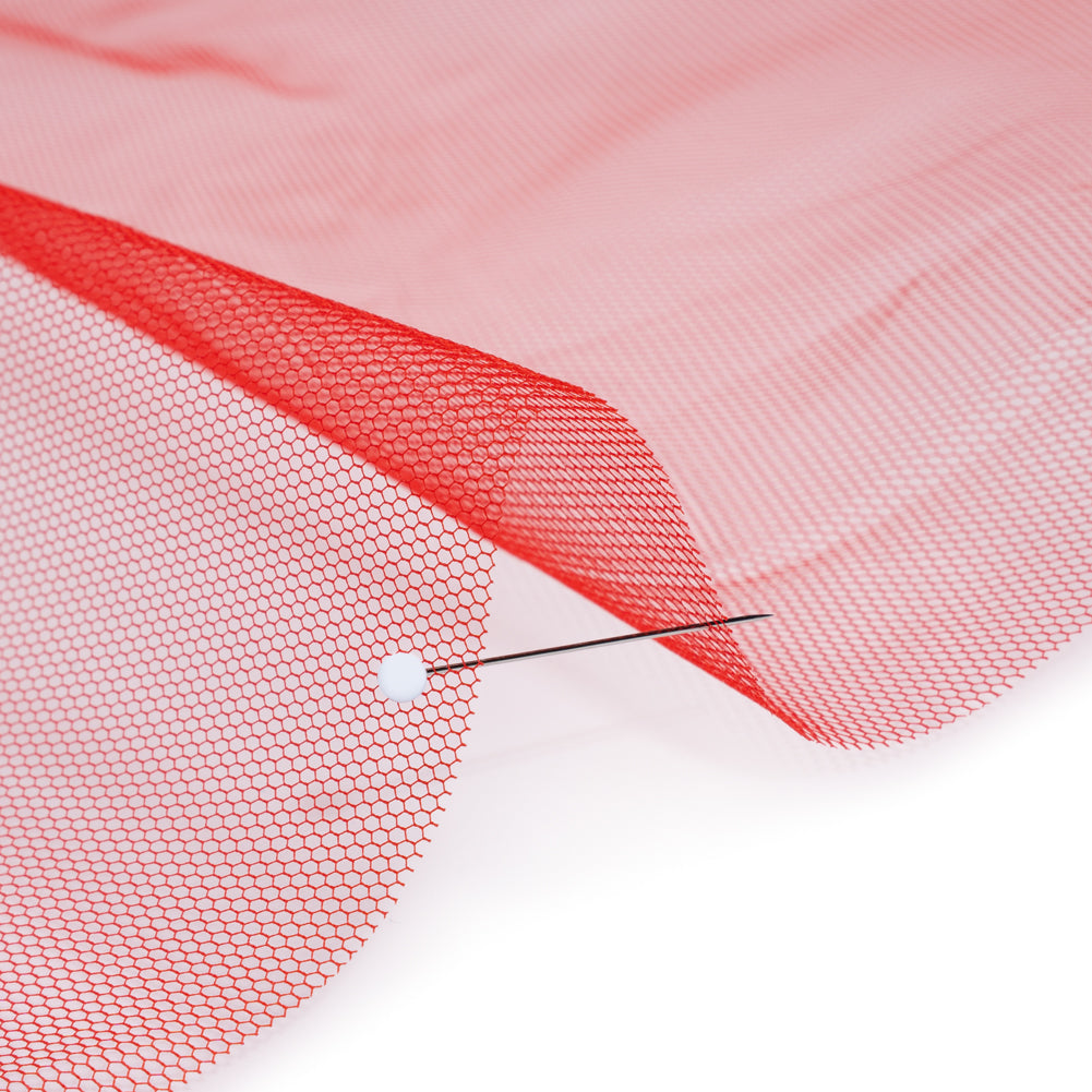 Stiff Polyester Tulle - Red - Famous Australian Designer Deadstock Stiff Polyester Tulle - Red - Famous Australian Designer Deadstock