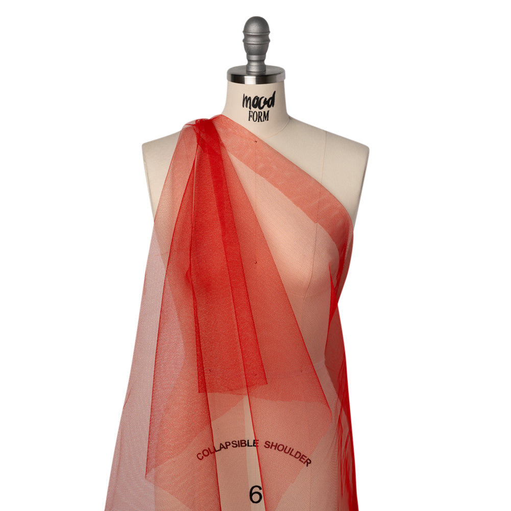 Stiff Polyester Tulle - Red - Famous Australian Designer Deadstock Stiff Polyester Tulle - Red - Famous Australian Designer Deadstock