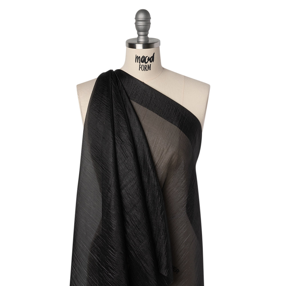 Billowy Lightweight Polyester Organza - Black - Famous Australian Designer Deadstock Billowy Lightweight Polyester Organza - Black - Famous Australian Designer Deadstock