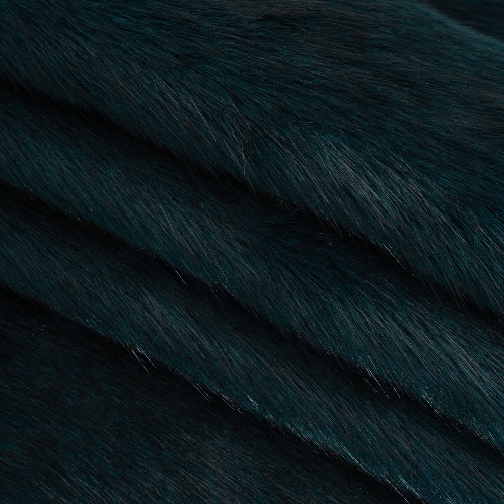 Plush Medium Pile Faux Fur - Dark Teal - Famous Australian Designer Deadstock Plush Medium Pile Faux Fur - Dark Teal - Famous Australian Designer Deadstock