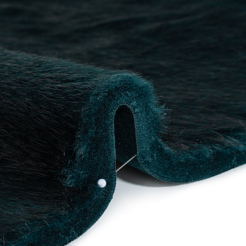 Plush Medium Pile Faux Fur - Dark Teal - Famous Australian Designer Deadstock Plush Medium Pile Faux Fur - Dark Teal - Famous Australian Designer Deadstock