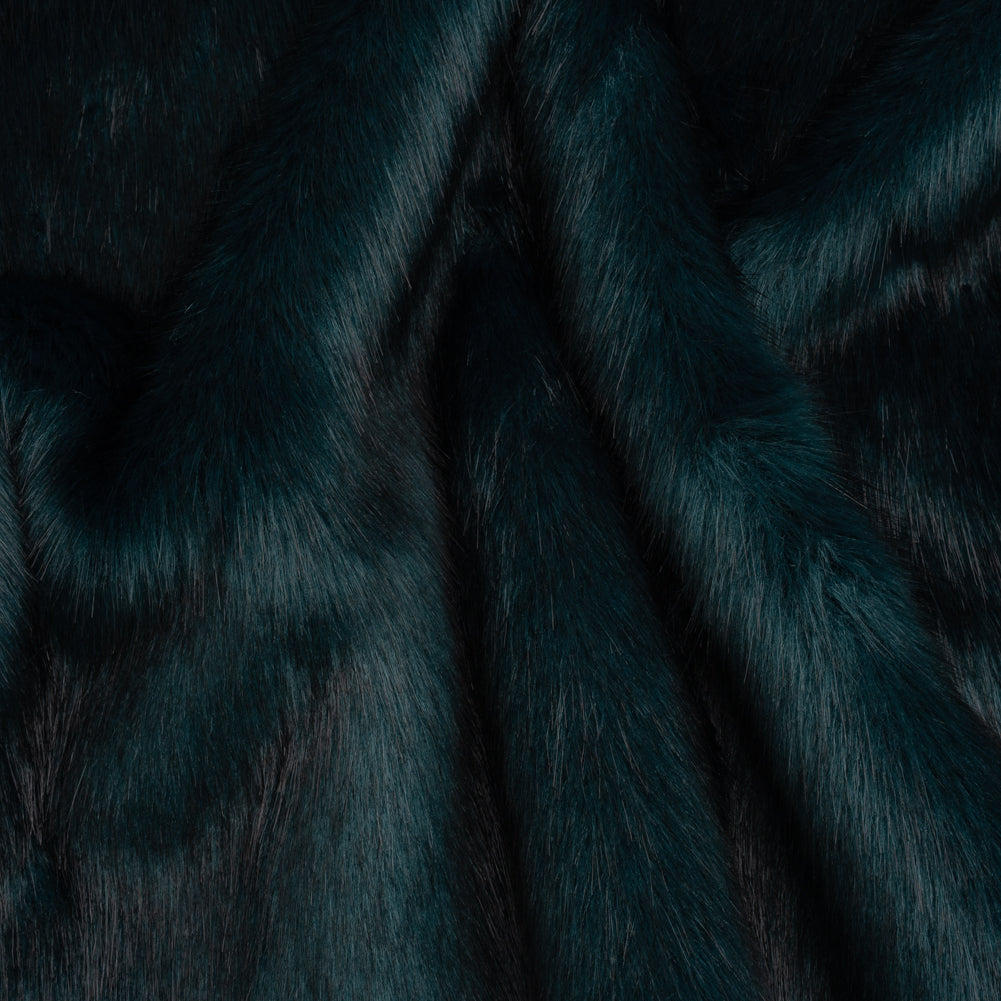 Plush Medium Pile Faux Fur - Dark Teal - Famous Australian Designer Deadstock Plush Medium Pile Faux Fur - Dark Teal - Famous Australian Designer Deadstock