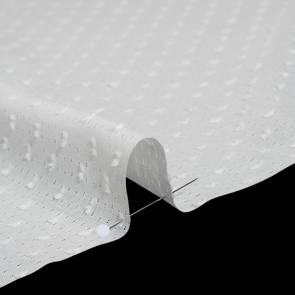 Swiss Dot Gridded Cotton Voile - Off White - Famous Australian Designer Deadstock Swiss Dot Gridded Cotton Voile - Off White - Famous Australian Designer Deadstock