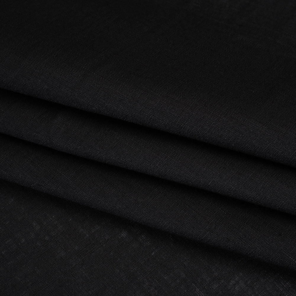 Lightweight Linen Woven - Black - Famous Australian Designer Deadstock Lightweight Linen Woven - Black - Famous Australian Designer Deadstock