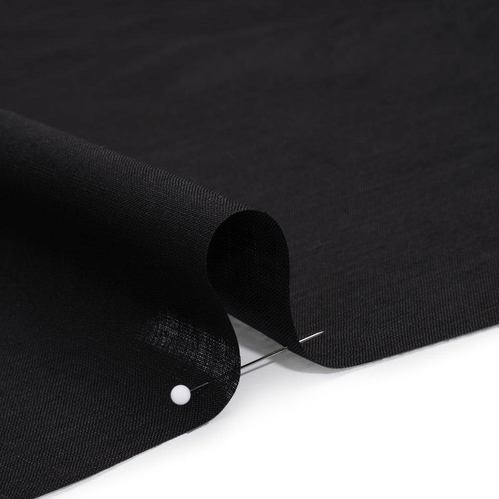 Lightweight Linen Woven - Black - Famous Australian Designer Deadstock Lightweight Linen Woven - Black - Famous Australian Designer Deadstock
