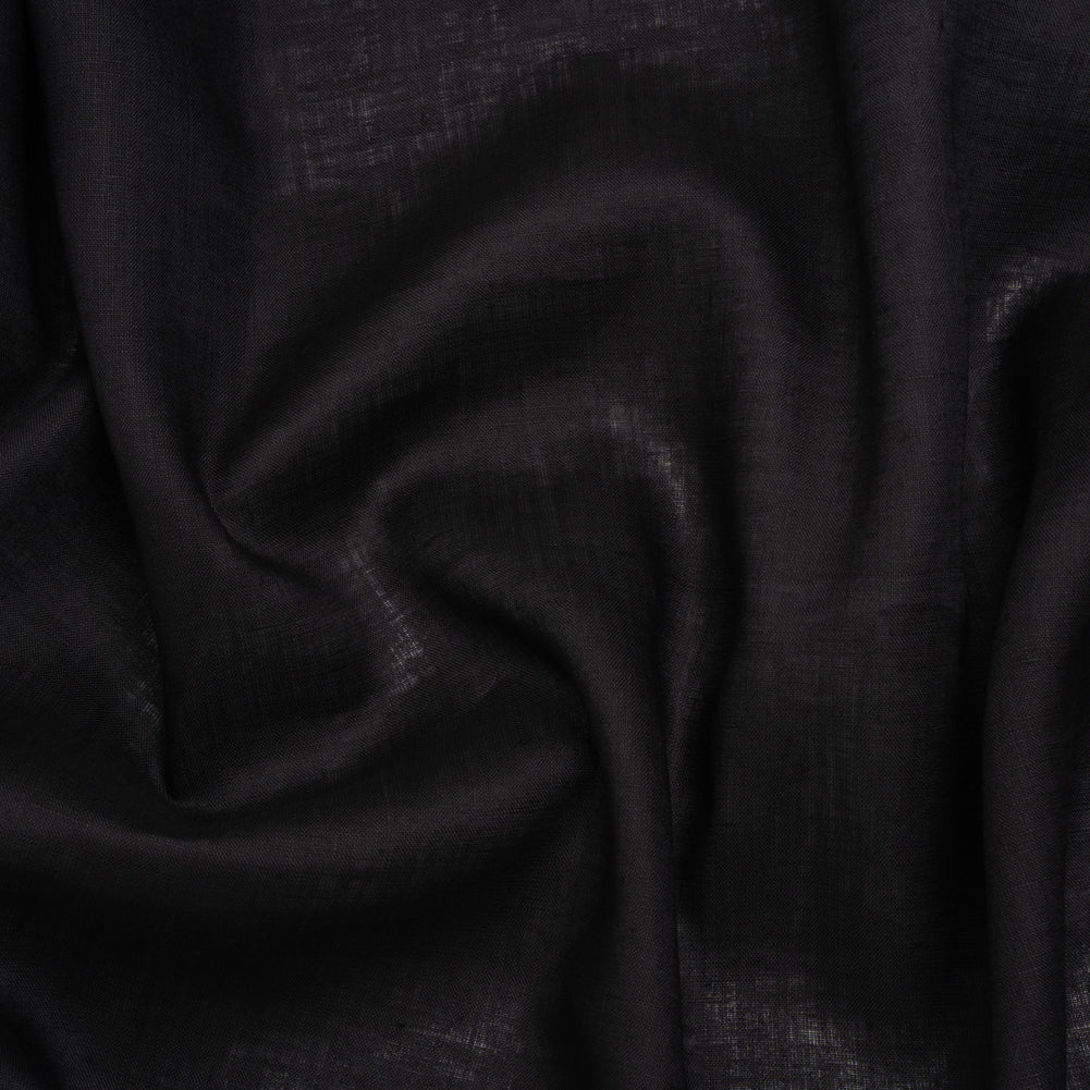 Lightweight Linen Woven - Black - Famous Australian Designer Deadstock Lightweight Linen Woven - Black - Famous Australian Designer Deadstock