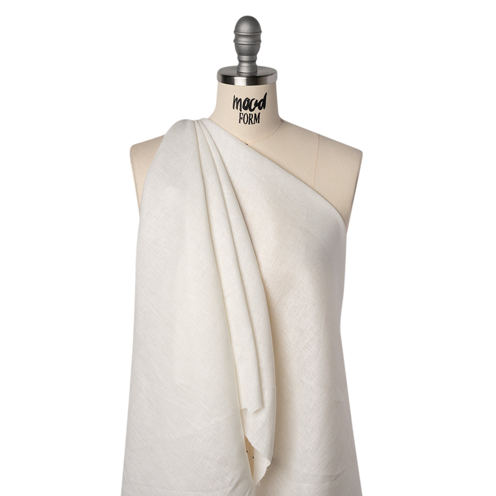 Medium Weight Linen Woven - Ivory - Famous Australian Designer Deadstock Medium Weight Linen Woven - Ivory - Famous Australian Designer Deadstock