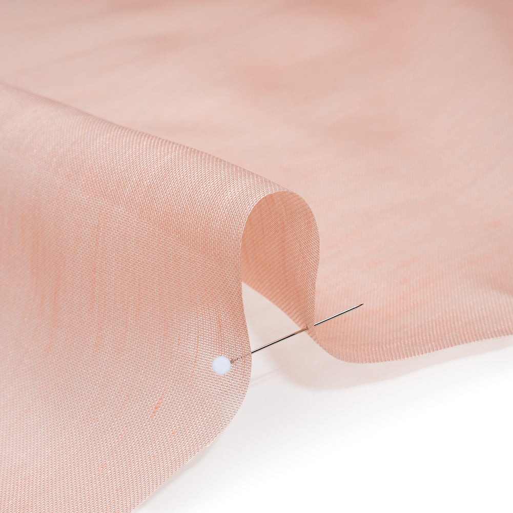 Linen and Silk Scrim - Ballet Pink - Famous Australian Designer Deadstock Linen and Silk Scrim - Ballet Pink - Famous Australian Designer Deadstock