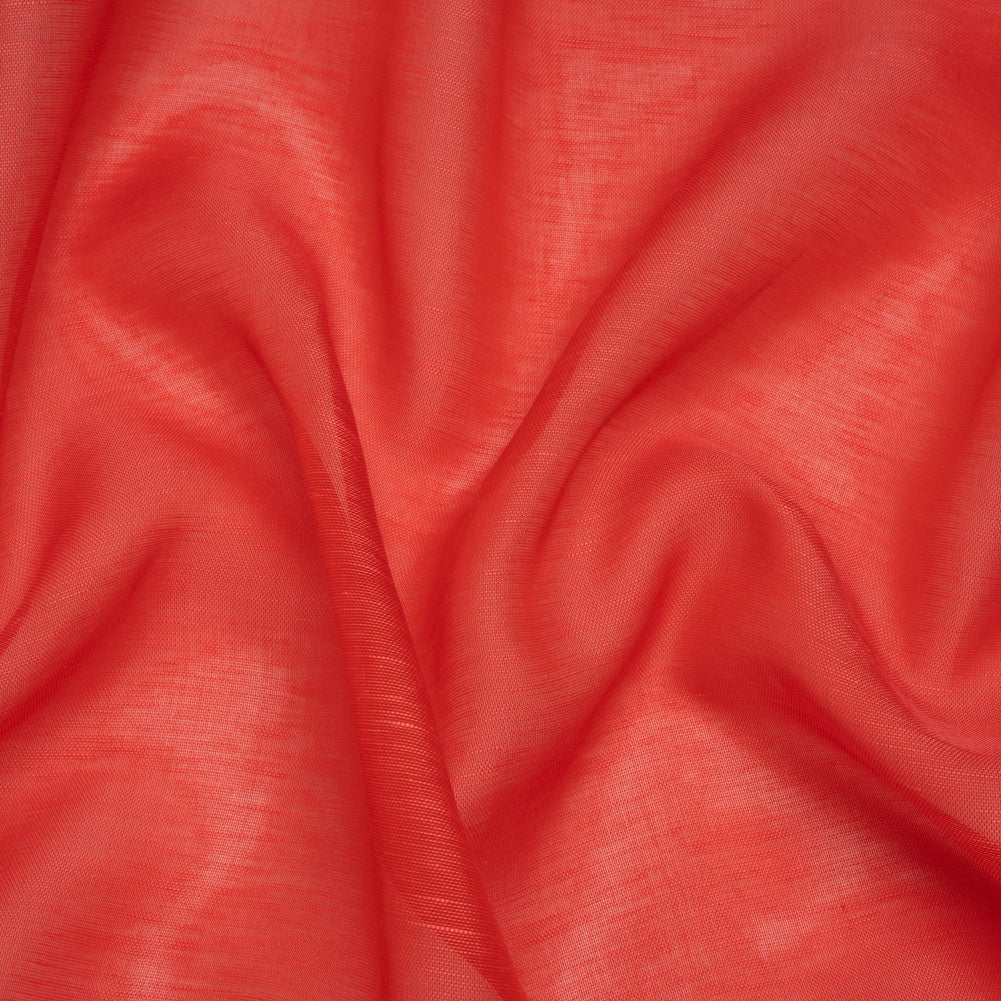 Linen and Silk Scrim - Watermelon Red - Famous Australian Designer Deadstock Linen and Silk Scrim - Watermelon Red - Famous Australian Designer Deadstock