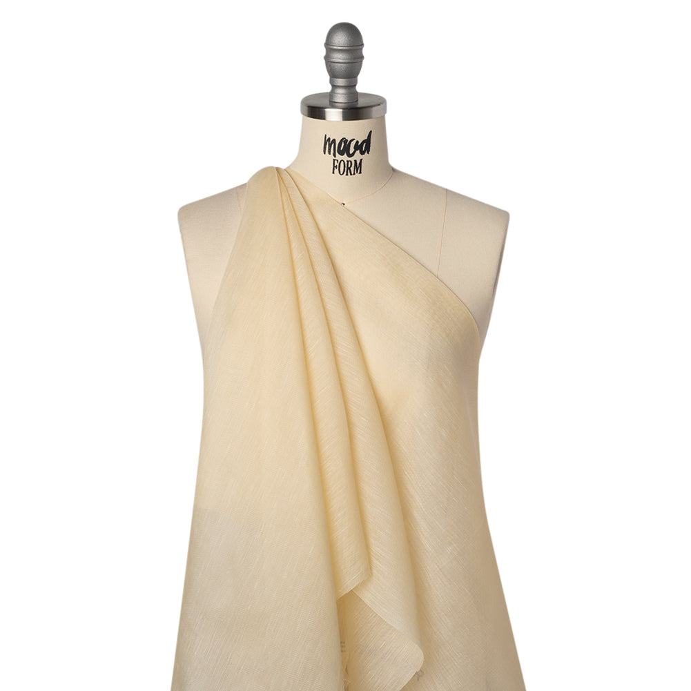 Linen and Silk Scrim - Ecru - Famous Australian Designer Deadstock Linen and Silk Scrim - Ecru - Famous Australian Designer Deadstock
