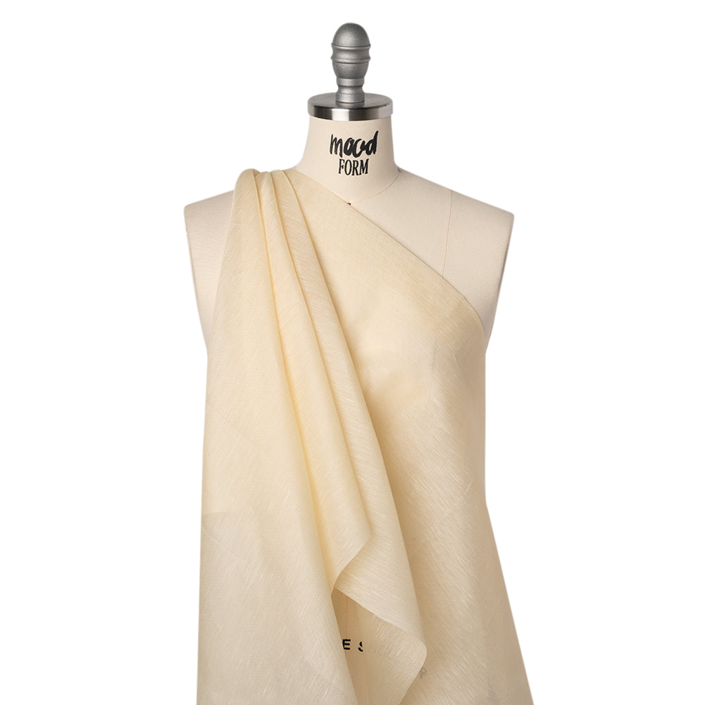 Linen and Silk Scrim - Shortbread - Famous Australian Designer Deadstock Linen and Silk Scrim - Shortbread - Famous Australian Designer Deadstock