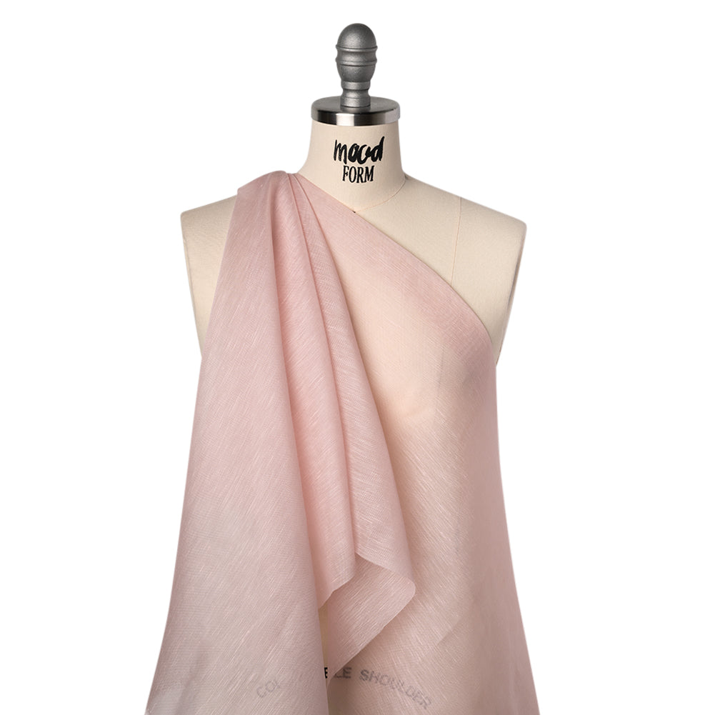 Linen and Silk Scrim - Blush Pink - Famous Australian Designer Deadstock Linen and Silk Scrim - Blush Pink - Famous Australian Designer Deadstock