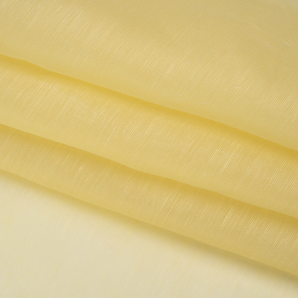 Linen and Silk Scrim - Light Lemon - Famous Australian Designer Deadstock Linen and Silk Scrim - Light Lemon - Famous Australian Designer Deadstock