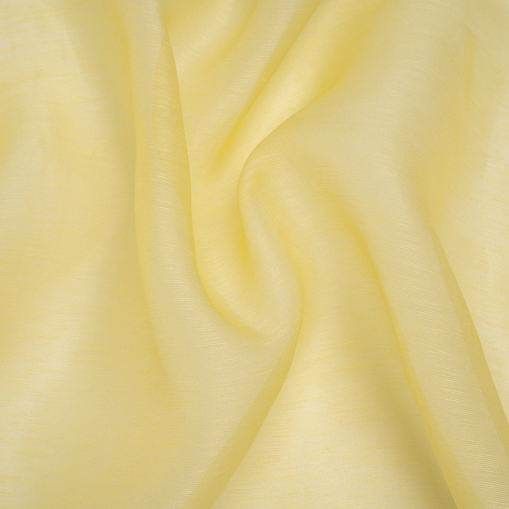 Linen and Silk Scrim - Light Lemon - Famous Australian Designer Deadstock Linen and Silk Scrim - Light Lemon - Famous Australian Designer Deadstock