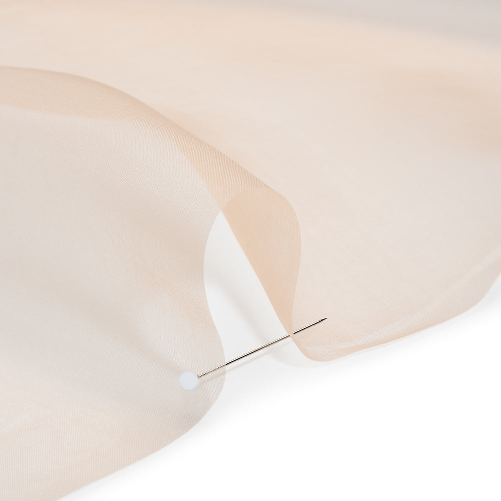 Silk Organza - Peach - Famous Australian Designer Deadstock Detail Silk Organza - Peach - Famous Australian Designer Deadstock Detail