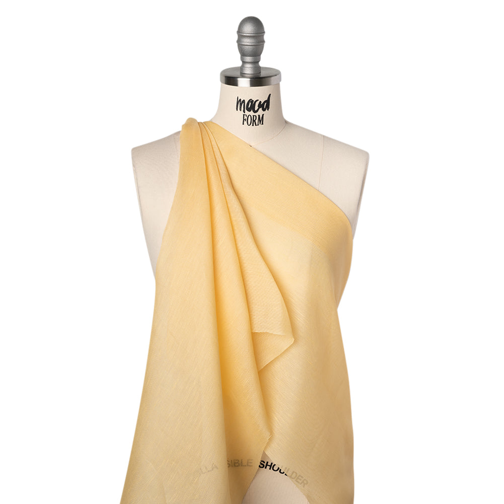 Linen and Silk Scrim - Popcorn Butter Yellow - Famous Australian Designer Deadstock Linen and Silk Scrim - Popcorn Butter Yellow - Famous Australian Designer Deadstock
