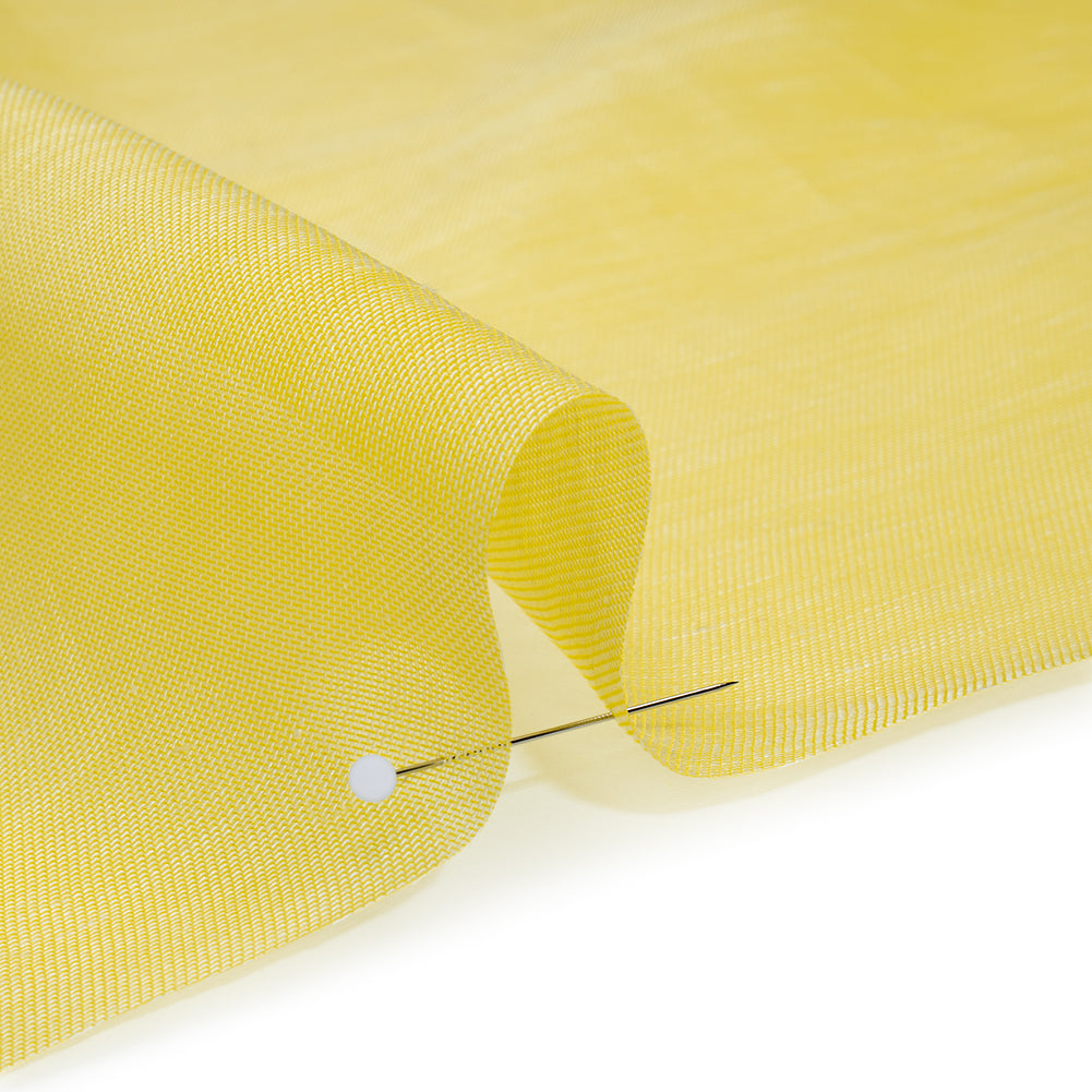 Linen and Silk Scrim - Bright Lemon - Famous Australian Designer Deadstock Linen and Silk Scrim - Bright Lemon - Famous Australian Designer Deadstock