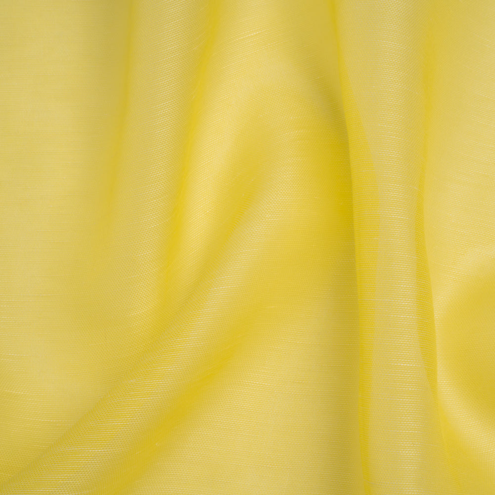 Linen and Silk Scrim - Bright Lemon - Famous Australian Designer Deadstock Linen and Silk Scrim - Bright Lemon - Famous Australian Designer Deadstock