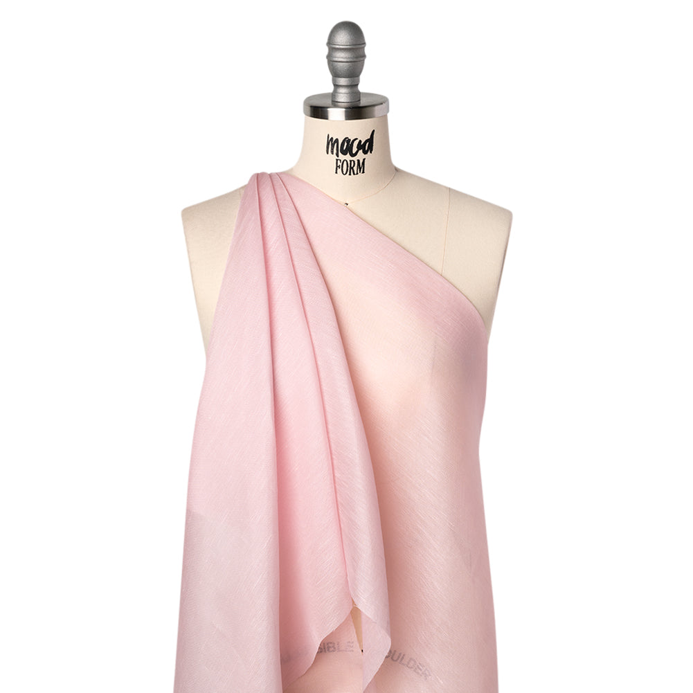 Linen and Silk Scrim - Pale Pink - Famous Australian Designer Deadstock Linen and Silk Scrim - Pale Pink - Famous Australian Designer Deadstock