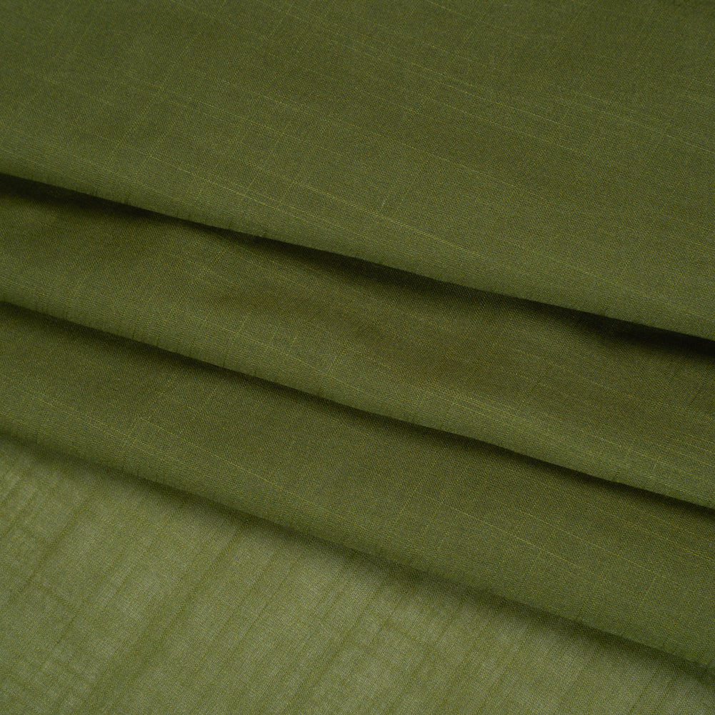 Textured Cotton Voile - Herb Green - Famous Australian Designer Deadstock Textured Cotton Voile - Herb Green - Famous Australian Designer Deadstock