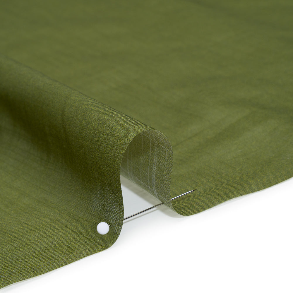 Textured Cotton Voile - Herb Green - Famous Australian Designer Deadstock Textured Cotton Voile - Herb Green - Famous Australian Designer Deadstock