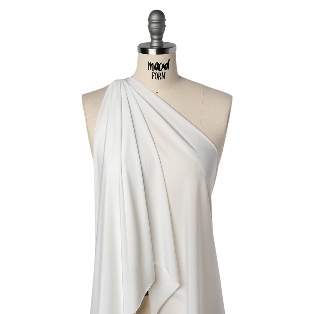 Stretch Polyester Jersey - Coconut White - Famous Australian Designer Deadstock Stretch Polyester Jersey - Coconut White - Famous Australian Designer Deadstock