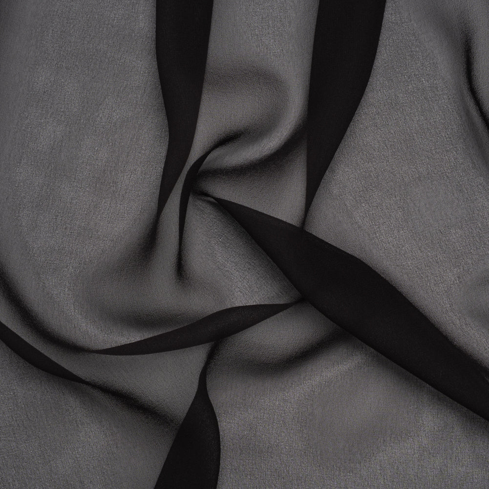 Silk Chiffon - Black - Famous Australian Designer Deadstock Silk Chiffon - Black - Famous Australian Designer Deadstock