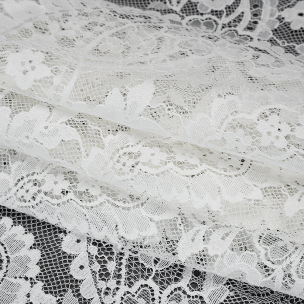Cotton Blend Re-Embroidered Lace - Cloud Dancer Paisley and Floral - Famous Australian Designer Deadstock Cotton Blend Re-Embroidered Lace - Cloud Dancer Paisley and Floral - Famous Australian Designer Deadstock