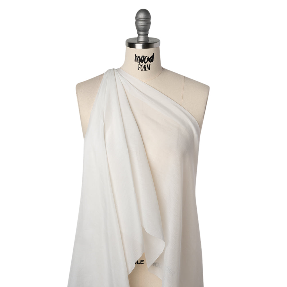 Silk and Cotton Voile - Ivory - Famous Australian Designer Deadstock Silk and Cotton Voile - Ivory - Famous Australian Designer Deadstock