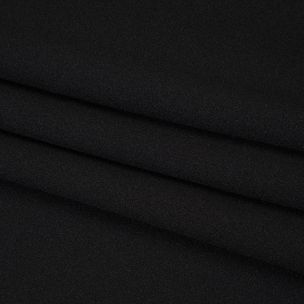 Stretch Polyester Crepe Double Knit - Limo Black - Designer Deadstock Stretch Polyester Crepe Double Knit - Limo Black - Designer Deadstock