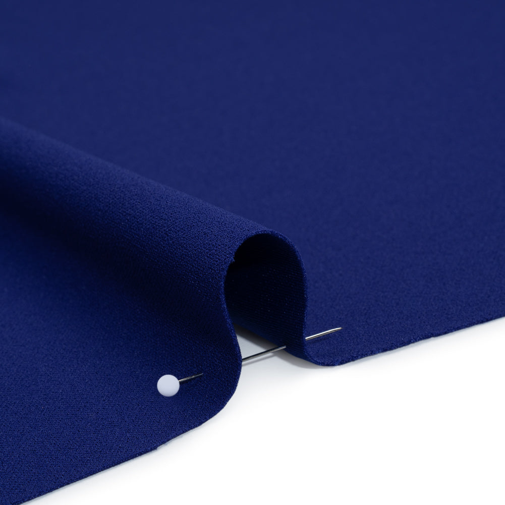 Stretch Polyester Crepe Double Knit - Mazarine Blue - Designer Deadstock Stretch Polyester Crepe Double Knit - Mazarine Blue - Designer Deadstock