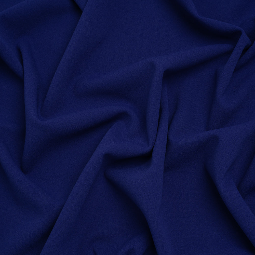 Stretch Polyester Crepe Double Knit - Mazarine Blue - Designer Deadstock Stretch Polyester Crepe Double Knit - Mazarine Blue - Designer Deadstock