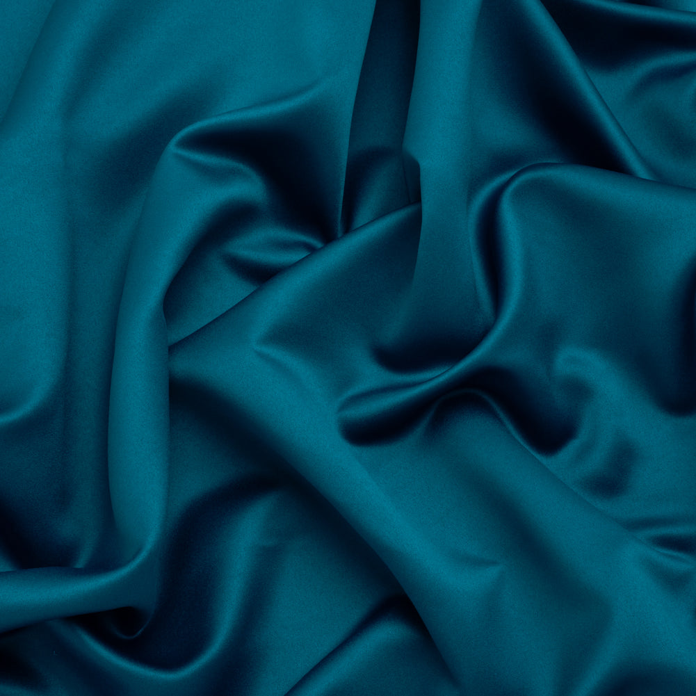Polyester Satin - Dark Teal - Designer Deadstock Polyester Satin - Dark Teal - Designer Deadstock