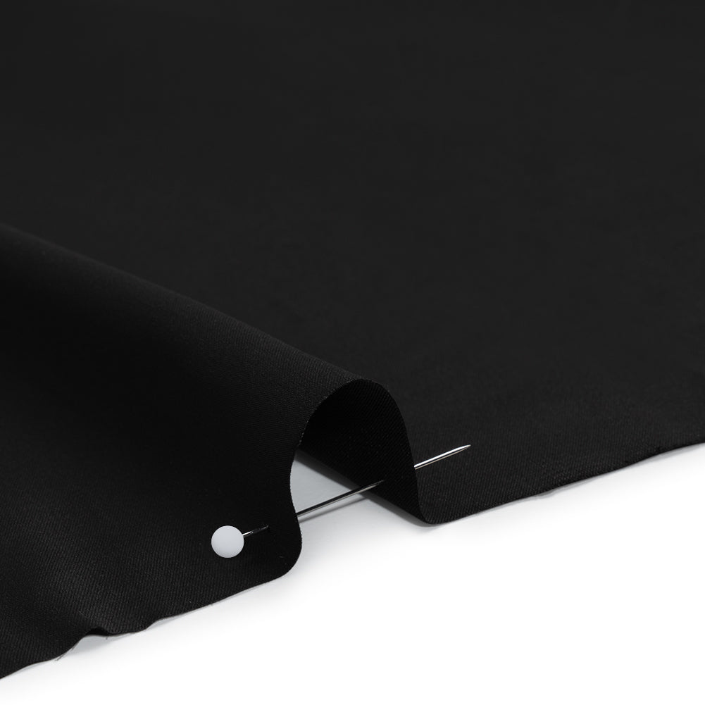 Stretch Polyester Charmeuse - Black - Designer Deadstock Stretch Polyester Charmeuse - Black - Designer Deadstock