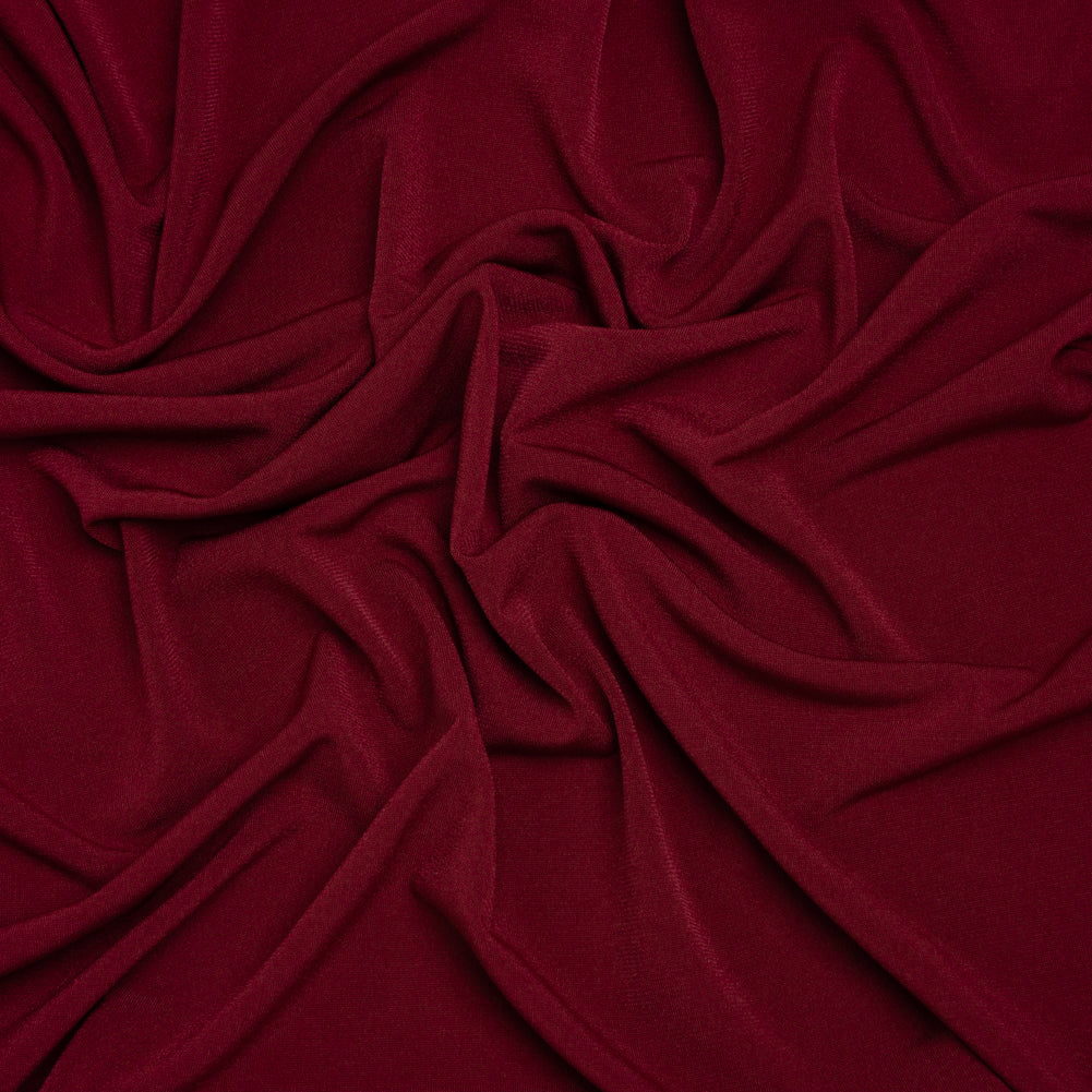 Stretch Polyester Tricot - Wine Red - Designer Deadstock Stretch Polyester Tricot - Wine Red - Designer Deadstock