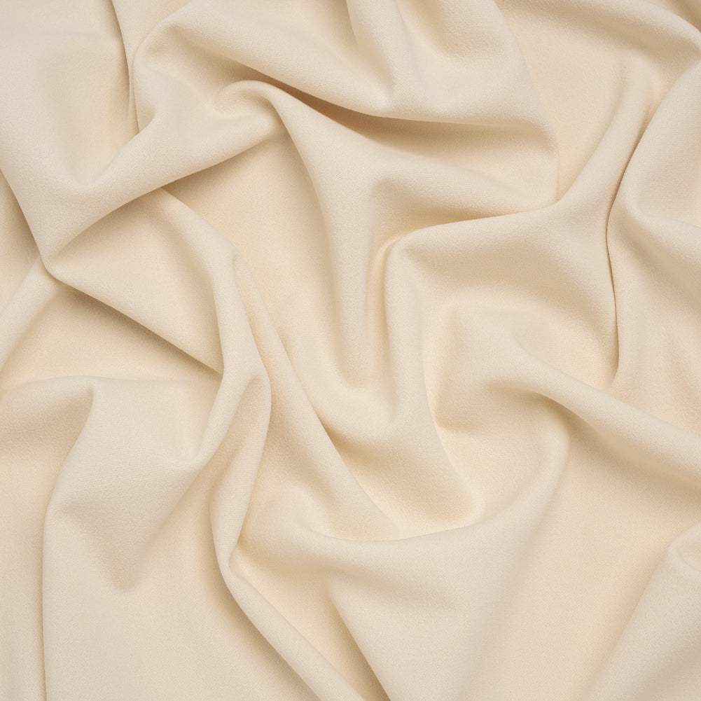 Stretch Polyester Crepe Double Knit - Horn - Designer Deadstock Stretch Polyester Crepe Double Knit - Horn - Designer Deadstock