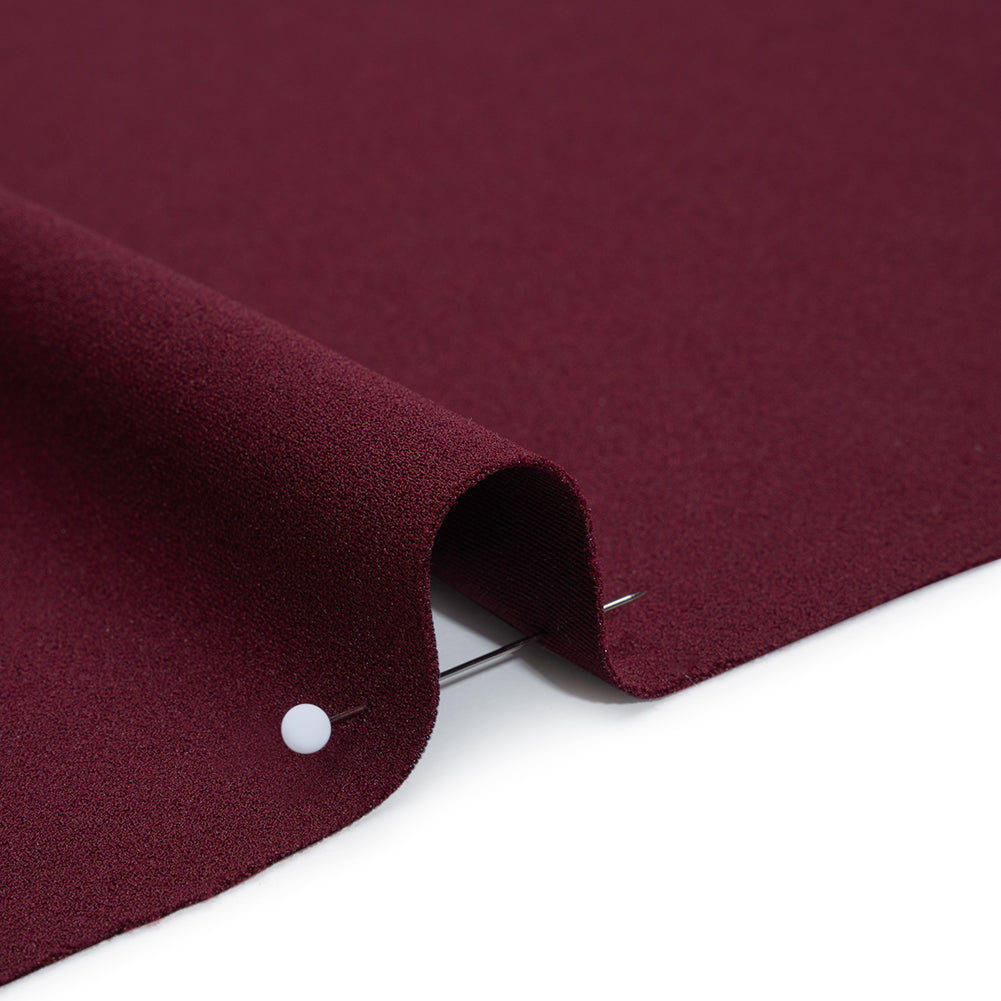 Stretch Polyester Crepe Double Knit - Jeweled Wine - Designer Deadstock Stretch Polyester Crepe Double Knit - Jeweled Wine - Designer Deadstock