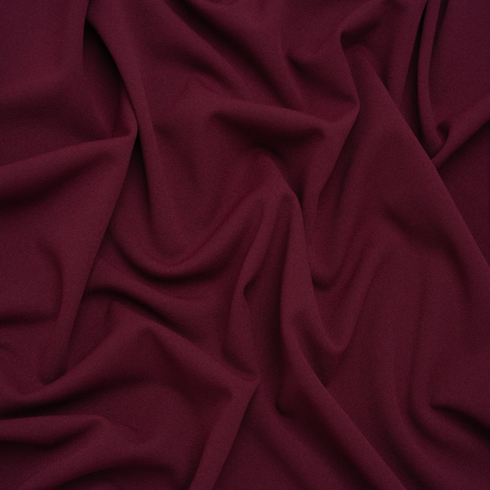 Stretch Polyester Crepe Double Knit - Jeweled Wine - Designer Deadstock Stretch Polyester Crepe Double Knit - Jeweled Wine - Designer Deadstock