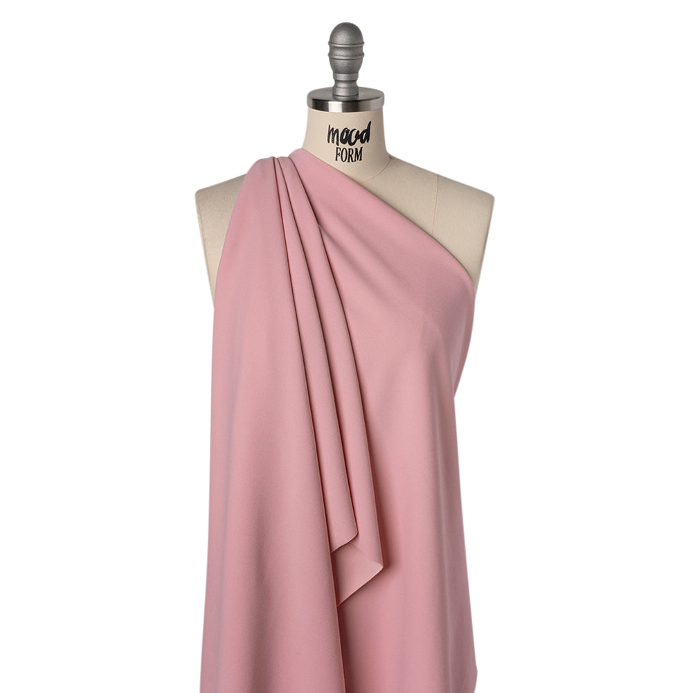 Stretch Polyester Crepe Double Knit - Rosy Pink - Designer Deadstock Stretch Polyester Crepe Double Knit - Rosy Pink - Designer Deadstock