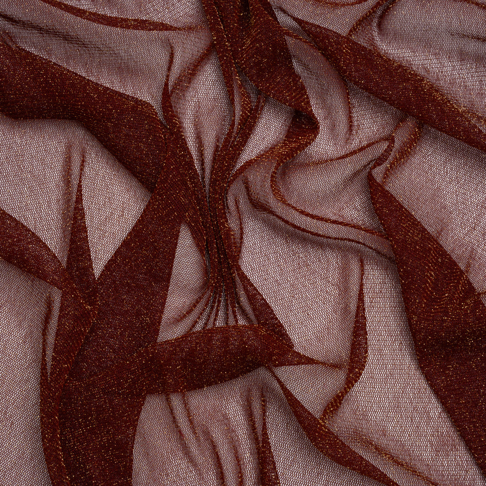Metallic Nylon Mesh - Burgundy and Gold - Designer Deadstock Metallic Nylon Mesh - Burgundy and Gold - Designer Deadstock