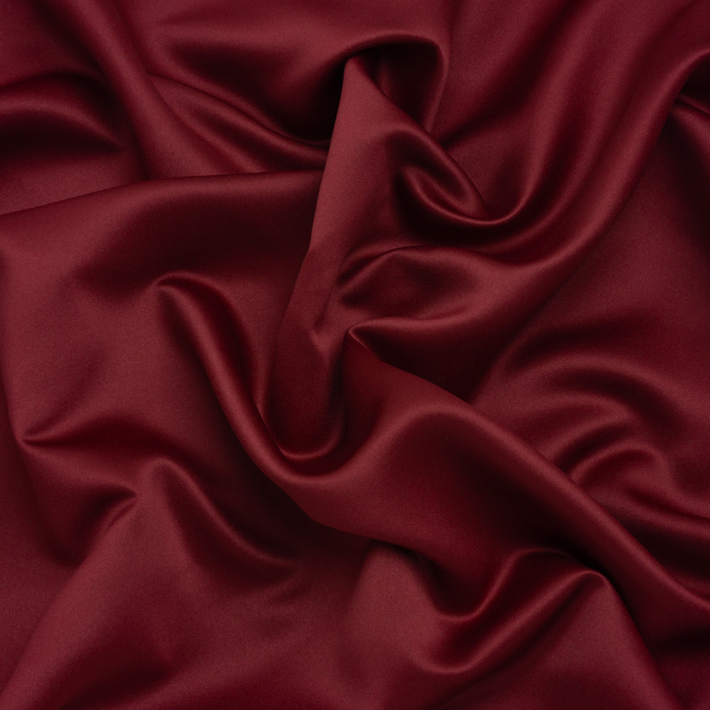 Polyester Satin - Wine Red - Designer Deadstock Polyester Satin - Wine Red - Designer Deadstock