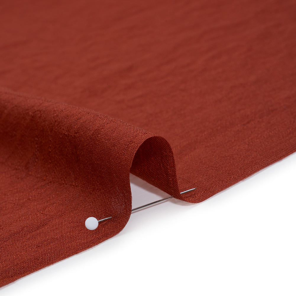 Textured Gauzy Polyester and Rayon Woven - Cinnamon - Designer Deadstock Textured Gauzy Polyester and Rayon Woven - Cinnamon - Designer Deadstock