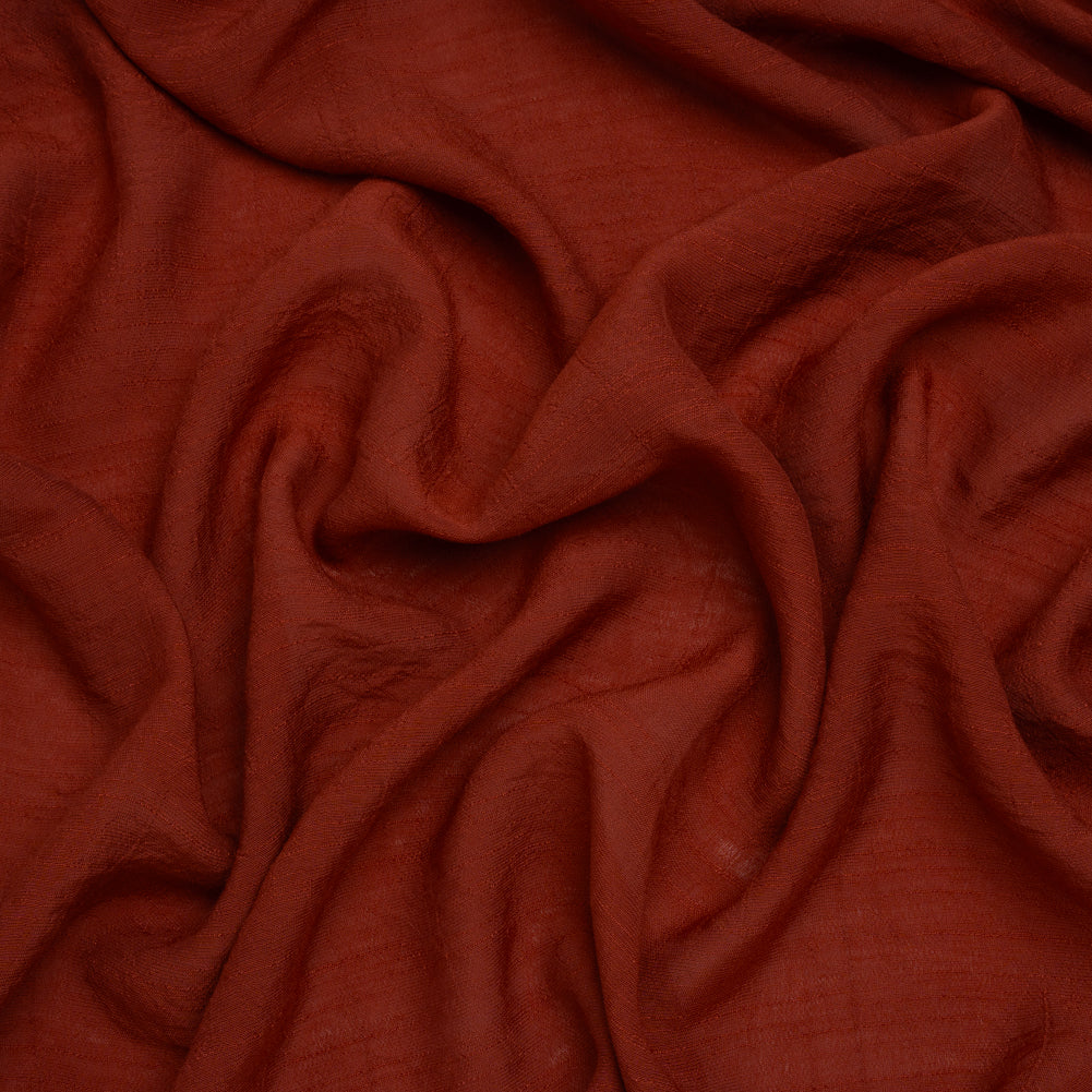 Textured Gauzy Polyester and Rayon Woven - Cinnamon - Designer Deadstock Textured Gauzy Polyester and Rayon Woven - Cinnamon - Designer Deadstock