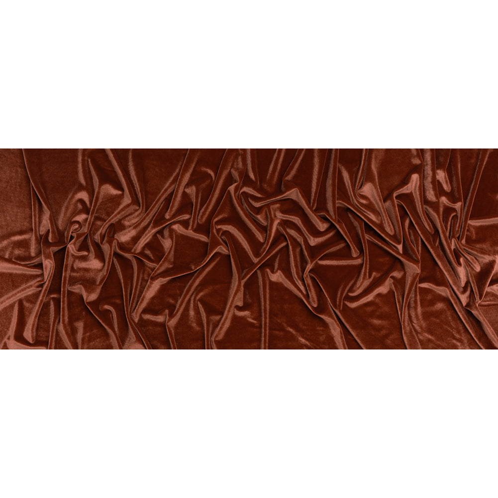 Stretch Polyester Velour - Cinnamon - Designer Deadstock Stretch Polyester Velour - Cinnamon - Designer Deadstock