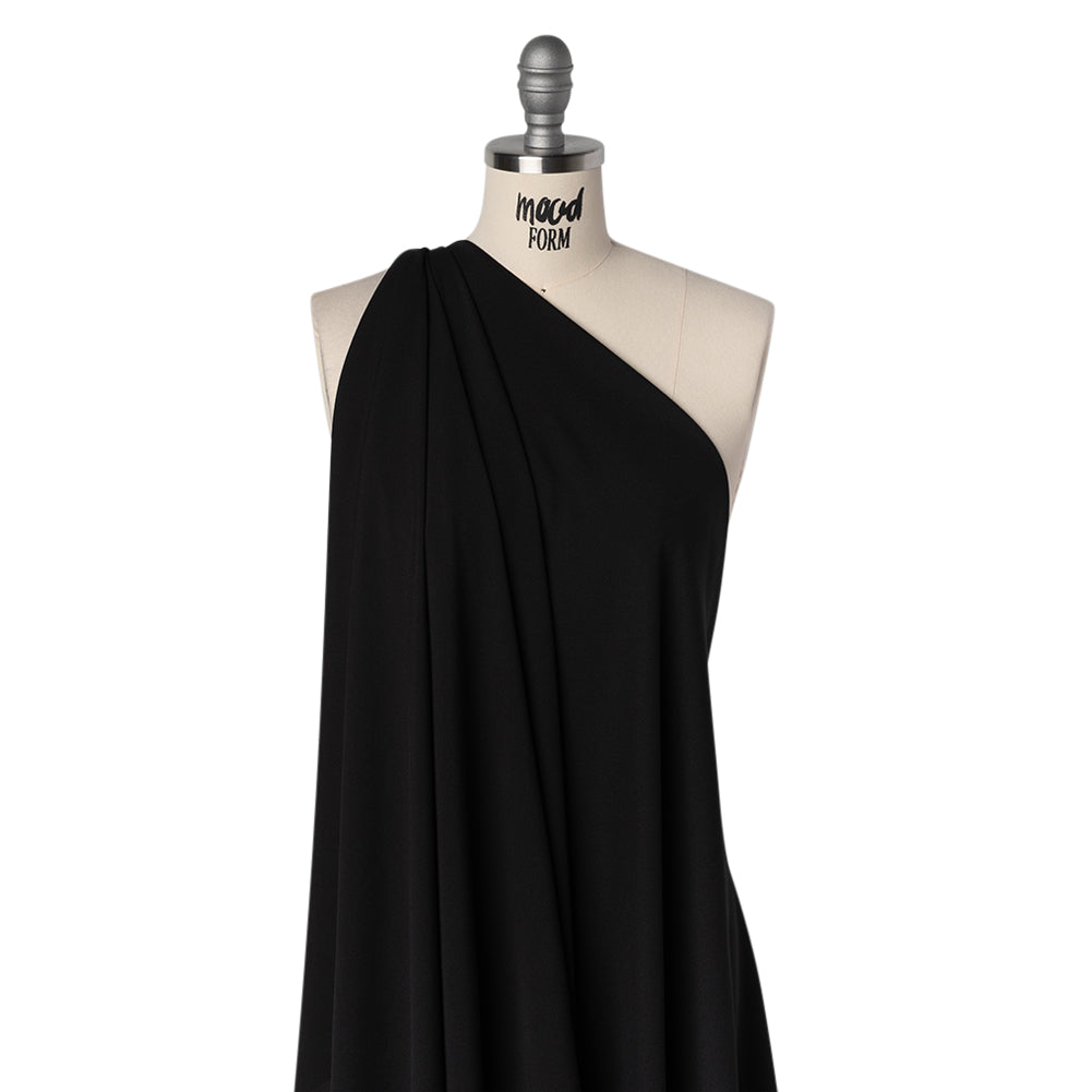 Drapey Polyester Crepe - Black - Designer Deadstock Drapey Polyester Crepe - Black - Designer Deadstock
