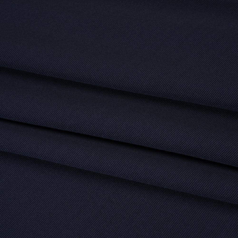 Stretch Polyester Ottoman Knit - Navy Blazer - Designer Deadstock Stretch Polyester Ottoman Knit - Navy Blazer - Designer Deadstock