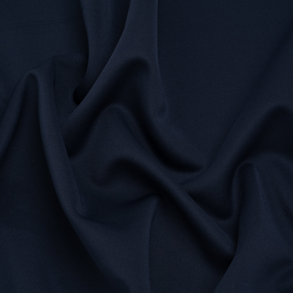 Stretch Polyester Scuba Knit - Midnight Blue - Designer Deadstock Stretch Polyester Scuba Knit - Midnight Blue - Designer Deadstock