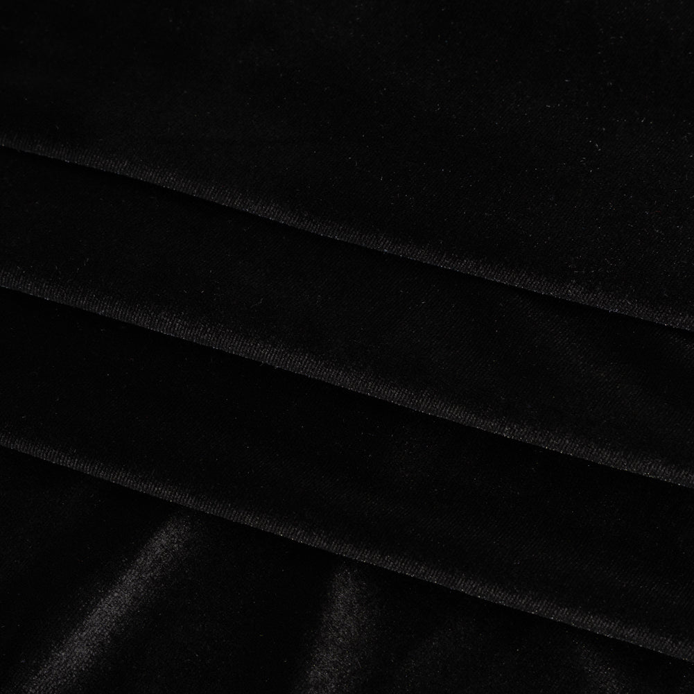 Polyester Velour - Tuxedo Black - Designer Deadstock Polyester Velour - Tuxedo Black - Designer Deadstock