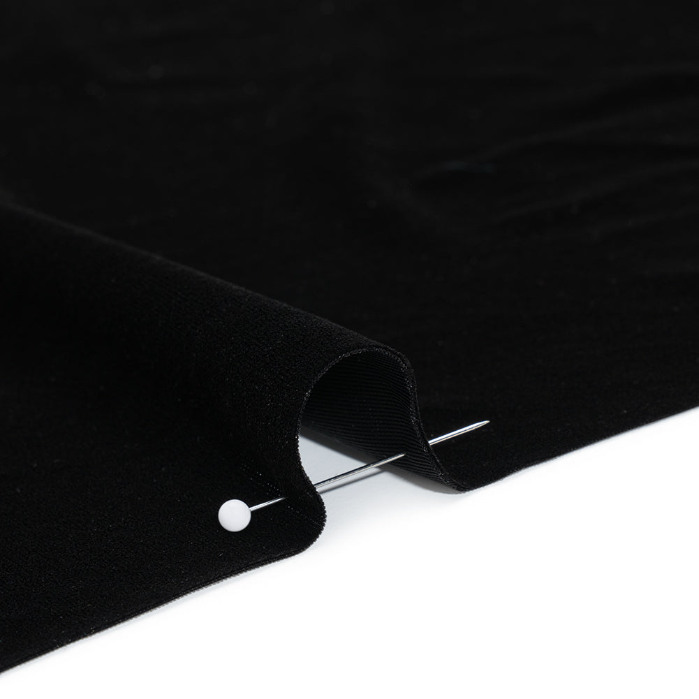 Polyester Velour - Tuxedo Black - Designer Deadstock Polyester Velour - Tuxedo Black - Designer Deadstock